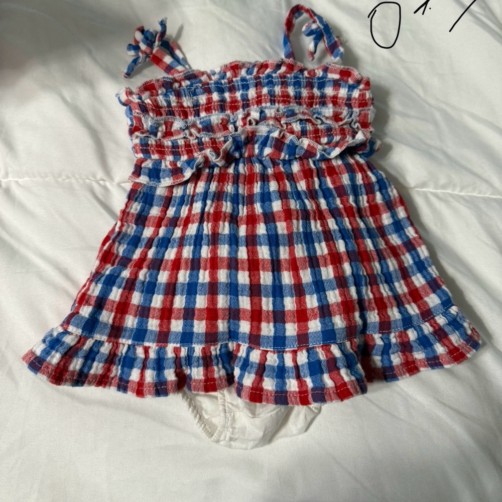 Red and Blue Plaid Baby Dress